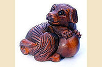 Dog with Ball Ojime