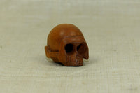 Carved Boxwood Skull Ojime