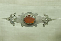 Antique Turkman Silver Bead with Carnelian