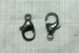 11mm Oxidized Sterling Silver Lobster Clasp