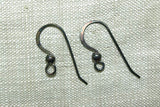 Hammered Oxidized Sterling Earwire, 2mm Ball