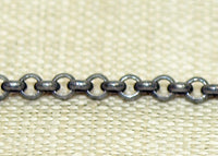 Tiny Rolo Chain Oxidized Silver