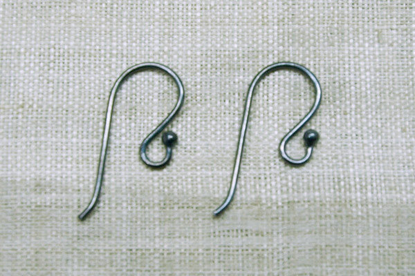Oxidized Sterling Silver Earwires with Ball