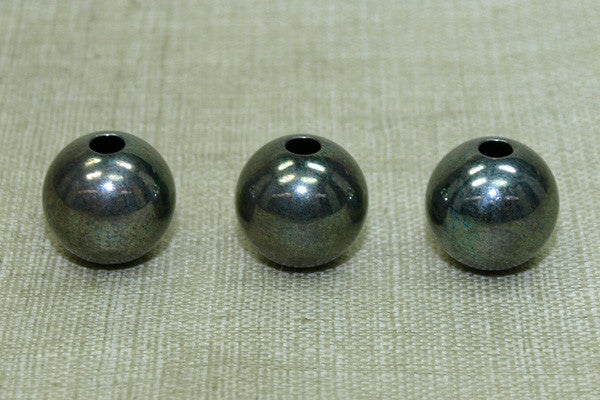 Oxidized Sterling Silver 10mm Round Bead