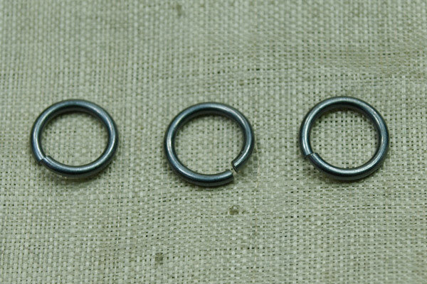 Heavy 9mm Open Oxidized Sterling Silver Jump Ring