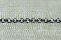 Small Rolo-Style Oxidized Silver Chain