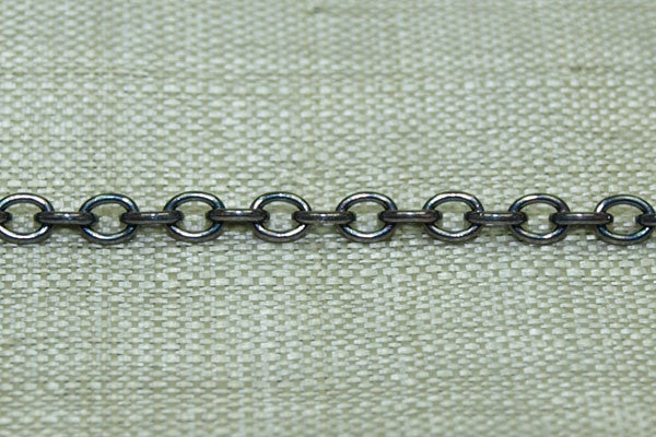 Medium Cable Chain, Oxidized Sterling