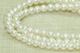 Pearls, 3mm, creamy white pearls 16" strand