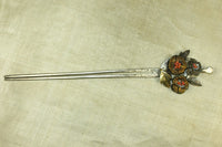 Antique Silver Chinese Hairpin With Coral