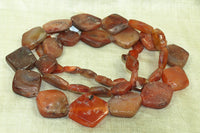 Very Old Carnelian Diamond Shape Beads