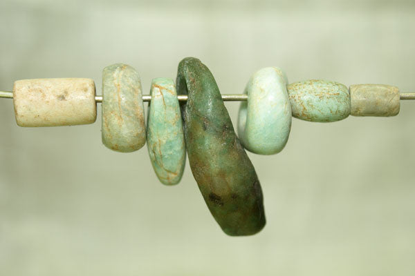 Set of seven Ancient Amazonite Beads