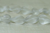 Vintage German Glass - Frosted Grey Twisted Ovals