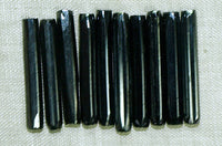 Vintage Gray Hematite Faceted Glass Tubes