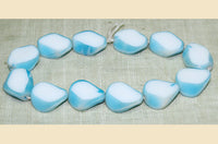 Vintage Blue & White Window Glass Beads