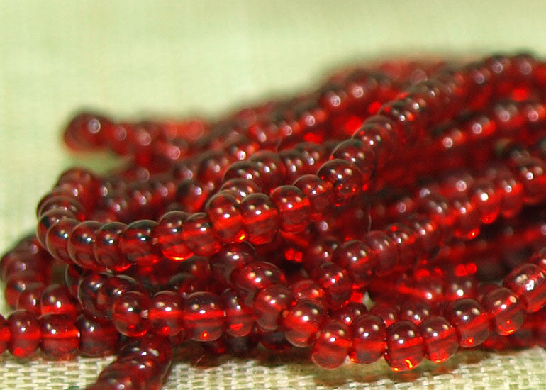 Ruby Red Transparent Seed Beads