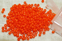 11° Vintage Venetian Opaque Bright Orange Seed Beads
