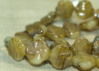 Vintage German Glass Beads - Butterscotch Flower Design