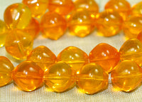 Vintage German Glass Beads - Orange/Yellow Bicones