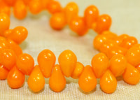 Vintage German Bright Orange Mini-Teardrops