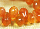 Vintage German Glass Beads- Tiny Orange Teardrops