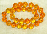 Vintage German Glass Beads - Orange/Yellow Bicones