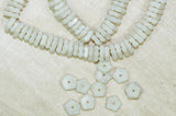 Vintage Czech Glass Beads - Light Grey Stars
