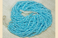 Vintage Czech Glass Beads - Light Blue Ovals