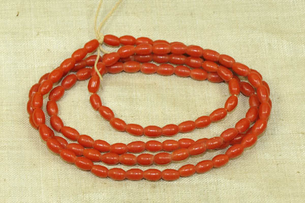 Vintage Czech 1930s coral Glass Beads