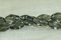 Vintage German Glass Beads - Grey Twisted Ovals