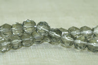 Vintage German Glass - Light Grey Faceted Rounds