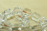 Vintage German Glass, Faceted Crystal Clear Beads