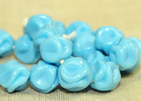 Vintage 1950s German Glass - Light Blue "Calves Brain" Beads