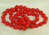 Vintage German Glass - Red "Calves Brain" Beads