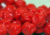 Vintage German Glass - Red "Calves Brain" Beads