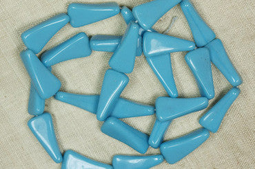 Vintage Japanese Glass Beads - Powder Blue "Triangles"