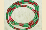 6mm African Green and Red Vinyl Disc Beads